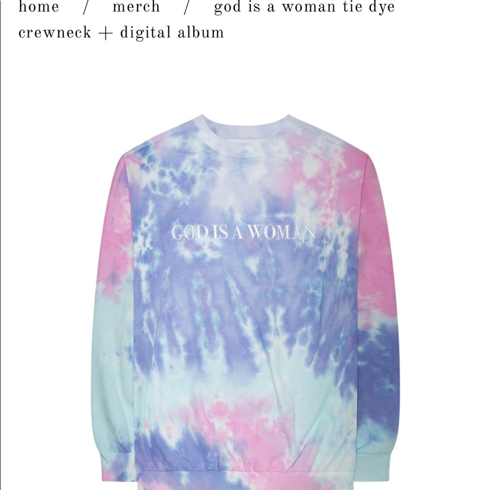 Ariana Grande GOD IS A WOMAN tie dye crewneck
